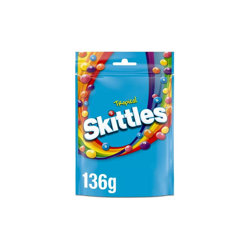 Kramtomi saldainiai SKITTLES (TROPICAL), 136g