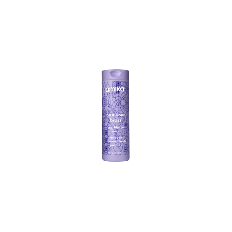 AMIKA  šampūnas su ultra violeto pigmentu 60ml. – bust your brass cool blonde shampoo
