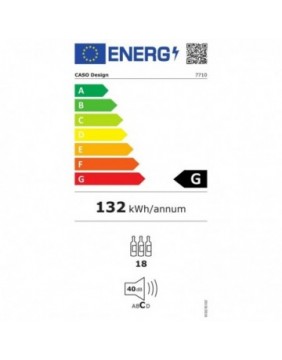 Caso WineDeluxe E 18 įmontuojamas vyno šaldytuvas, 18 butelių, su kompresorine aušinimo sistema