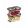 Caso | Glass Vacuum Containers with Plastic Lid (2 pcs) | VacuBoxx Eco-Duo S | Transparent