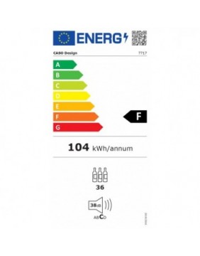 Caso įmontuojamas vyno šaldytuvas WineDeluxe WDU 36, 36 butelių talpa
