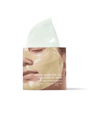 NACIFIC Green Tea Cica Collagen Gel Mask – kolageno gelinė veido kaukė su žaliosios arbatos ir azijinės centelės kompleksu, 35 g