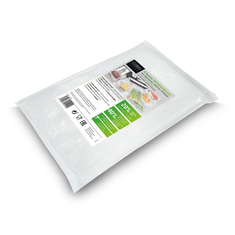 Vakuumavimo maišeliai Caso 4 Stars, struktūrizuoti, 20 × 30 cm, 60 vnt.