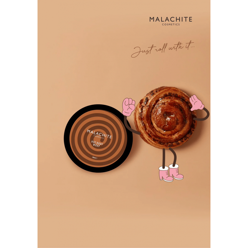 Labai karštas įvyniojimo kremas kūnui MALACHITE COSMETICS "Hot Cinnamon", 200ml