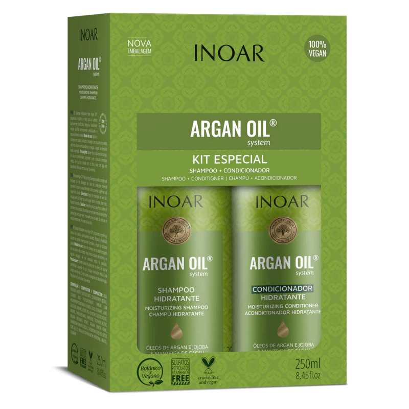 INOAR Argan Oil Duo Kit - intensyviai drėkinantis rinkinys su Argano aliejumi