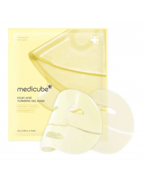 Medicube Kojic Acid Turmeric Brightening Gel Mask – lakštinė kaukė su kojine rūgštimi ir ciberžole