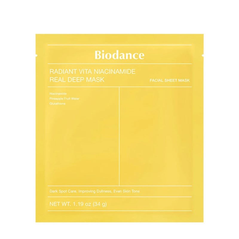Biodance Radiant Vita Niacinamide veido kaukė, 1 vnt.