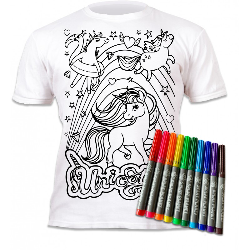 Splat Planet marškinėliai su flomasteriais, Vienaragiai