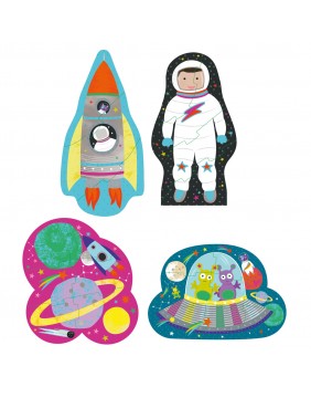 Mano pirmosios dėlionės, Kosmosas, 4 dėlionės (3, 4, 6, 8 detalių)