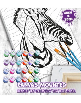 Splat Planet tapyba pagal skaičius, ZEBRAS 30x40 cm