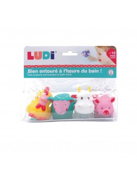 LUDI maudymosi žaislų komplektas, Ūkio gyvūnai, 4 vnt.