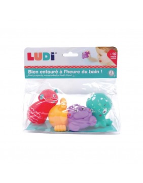 LUDI maudymosi žaislų komplektas, Jūros gyvūnai, 4 vnt.