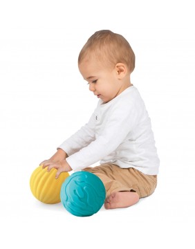 LUDI sensoriniai kamuoliukai, mėlyna ir geltona 3 vnt.