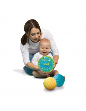 LUDI sensoriniai kamuoliukai, mėlyna ir geltona 3 vnt.