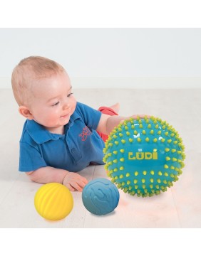 LUDI sensoriniai kamuoliukai, mėlyna ir geltona 3 vnt.