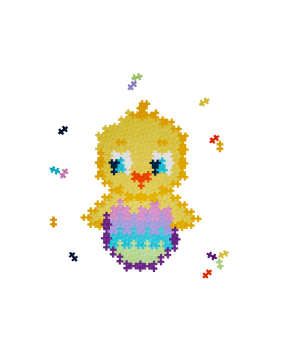 Plus Plus dėlionė pagal skaičius VIŠČIUKAS, 250 det.