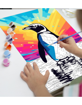 Splat Planet tapyba pagal skaičius, PINGVINAS 30x40 cm