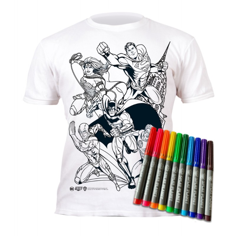 Splat Planet marškinėliai su flomasteriais, Justice League