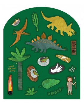 Rinkinys su daugkartiniais lipdukais, Dinozaurai