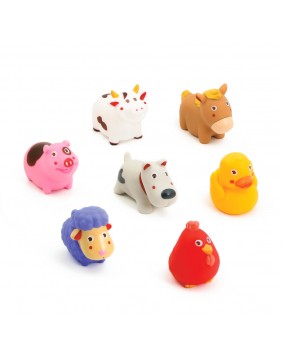 LUDI maudymosi žaislų komplektas, Ūkio gyvūnai, 7 vnt.