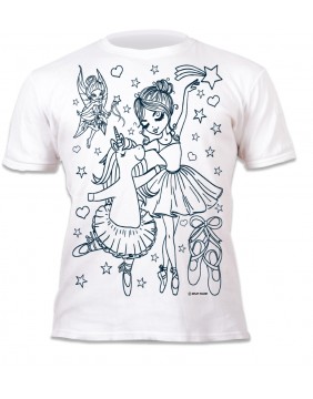 Splat Planet marškinėliai su flomasteriais, Vienaragis Balerina