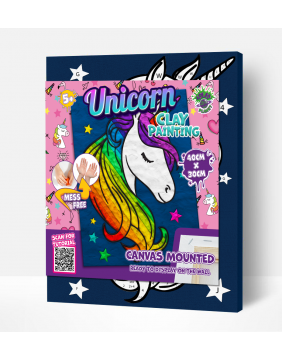 Splat Planet paveikslas iš modelino, Vienaragis 30x40cm