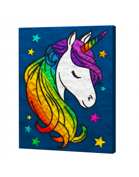 Splat Planet paveikslas iš modelino, Vienaragis 30x40cm