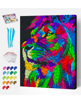 Splat Planet paveikslas iš modelino, Liūtas 30x40cm