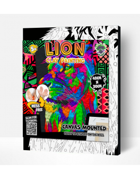 Splat Planet paveikslas iš modelino, Liūtas 30x40cm