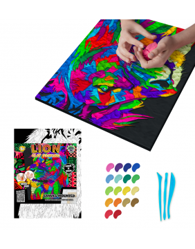 Splat Planet paveikslas iš modelino, Liūtas 30x40cm