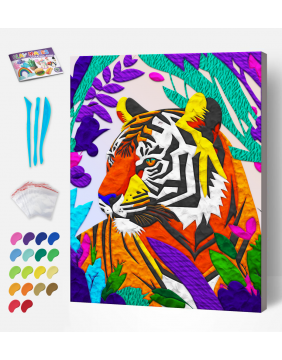 Splat Planet paveikslas iš modelino, Tigras 30x40cm