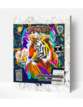 Splat Planet paveikslas iš modelino, Tigras 30x40cm