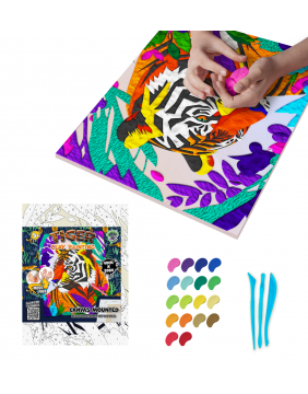 Splat Planet paveikslas iš modelino, Tigras 30x40cm