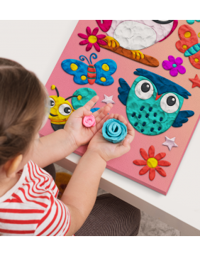 Splat Planet paveikslas iš modelino, Pelėda 30x40cm