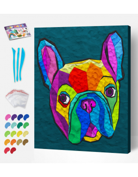 Splat Planet paveikslas iš modelino, Prancūzų Buldogas 30x40cm