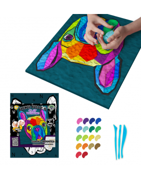 Splat Planet paveikslas iš modelino, Prancūzų Buldogas 30x40cm