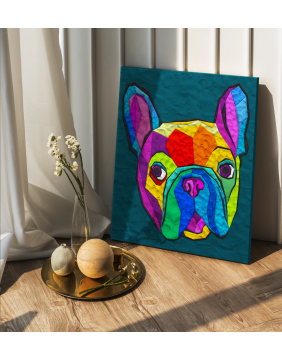 Splat Planet paveikslas iš modelino, Prancūzų Buldogas 30x40cm