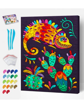 Splat Planet paveikslas iš modelino, Šventė 30x40cm