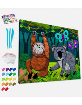 Splat Planet paveikslas iš modelino, Džiunglės 30x40cm