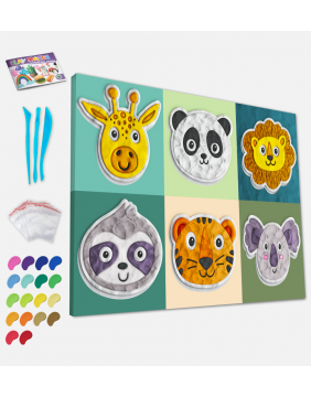 Splat Planet paveikslas iš modelino, Gyvūnėliai 30x40cm