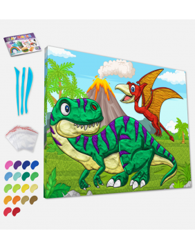 Splat Planet paveikslas iš modelino, Dinozaurai 30x40cm