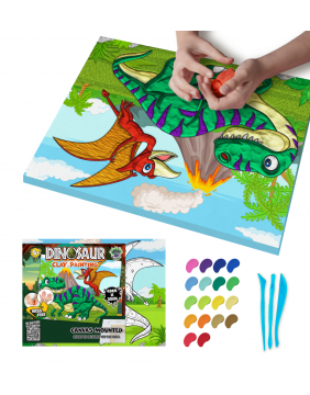 Splat Planet paveikslas iš modelino, Dinozaurai 30x40cm