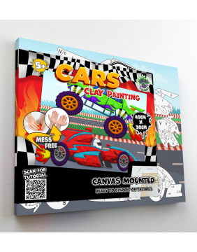 Splat Planet paveikslas iš modelino, Mašinos 30x40cm