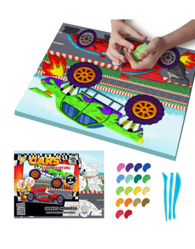 Splat Planet paveikslas iš modelino, Mašinos 30x40cm