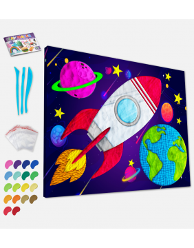 Splat Planet paveikslas iš modelino, Kosmosas 30x40cm