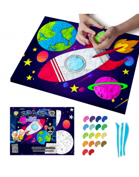 Splat Planet paveikslas iš modelino, Kosmosas 30x40cm