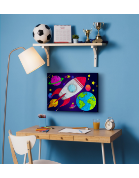 Splat Planet paveikslas iš modelino, Kosmosas 30x40cm