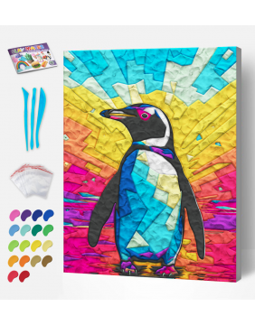 Splat Planet paveikslas iš modelino, Pingvinas 30x40cm