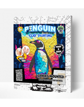 Splat Planet paveikslas iš modelino, Pingvinas 30x40cm