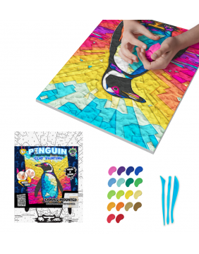 Splat Planet paveikslas iš modelino, Pingvinas 30x40cm